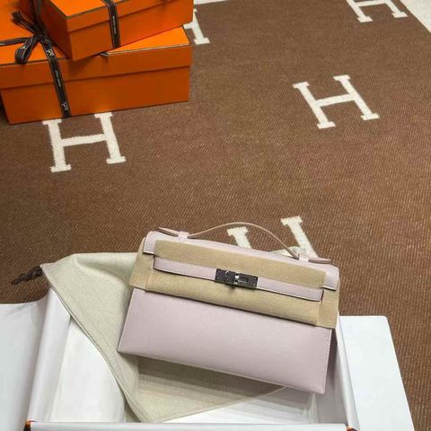 HERMES MINI KELLY 一代 SWIFT皮 09夢幻紫 銀扣 凱莉包1