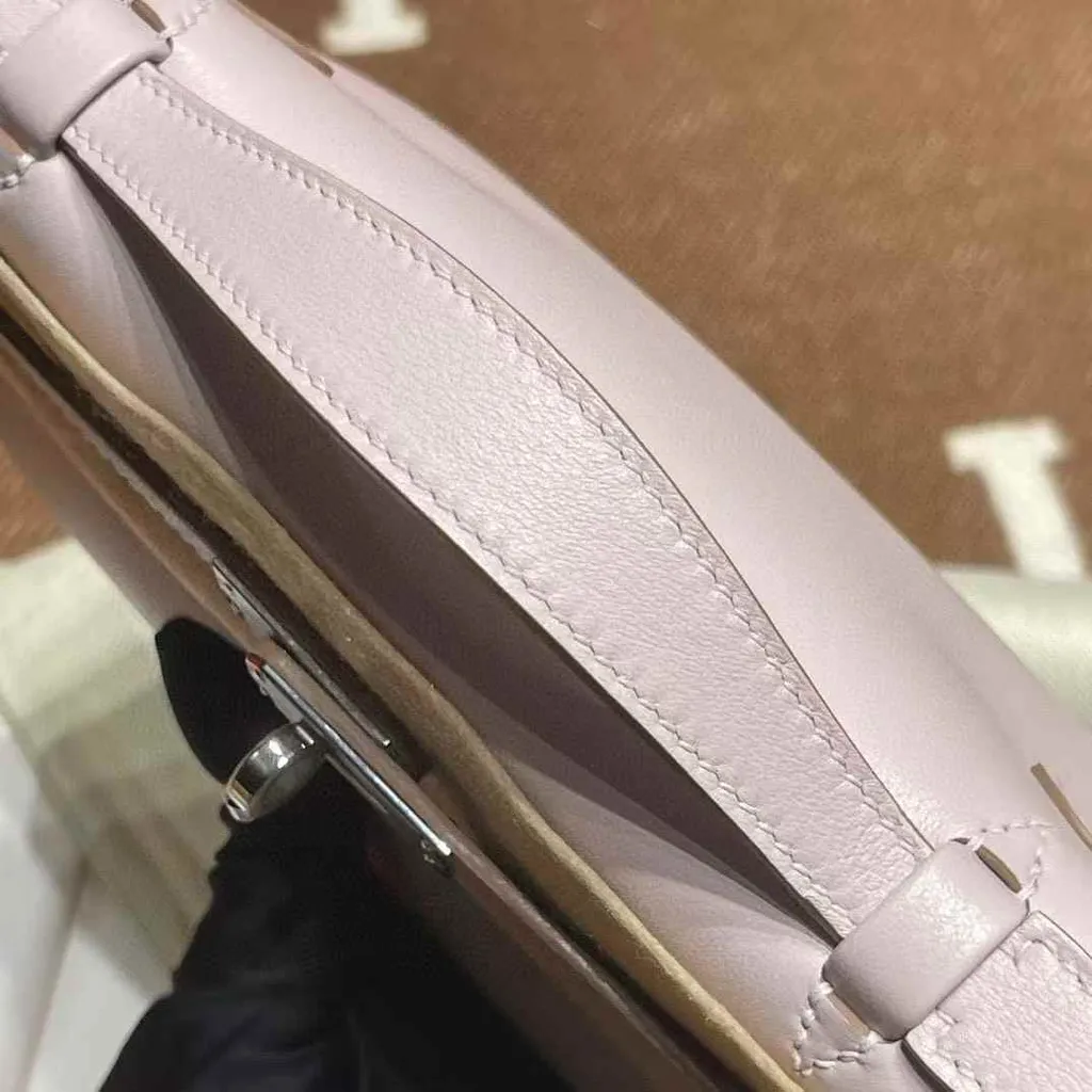 HERMES MINI KELLY 一代 SWIFT皮 09夢幻紫 銀扣 凱莉包3