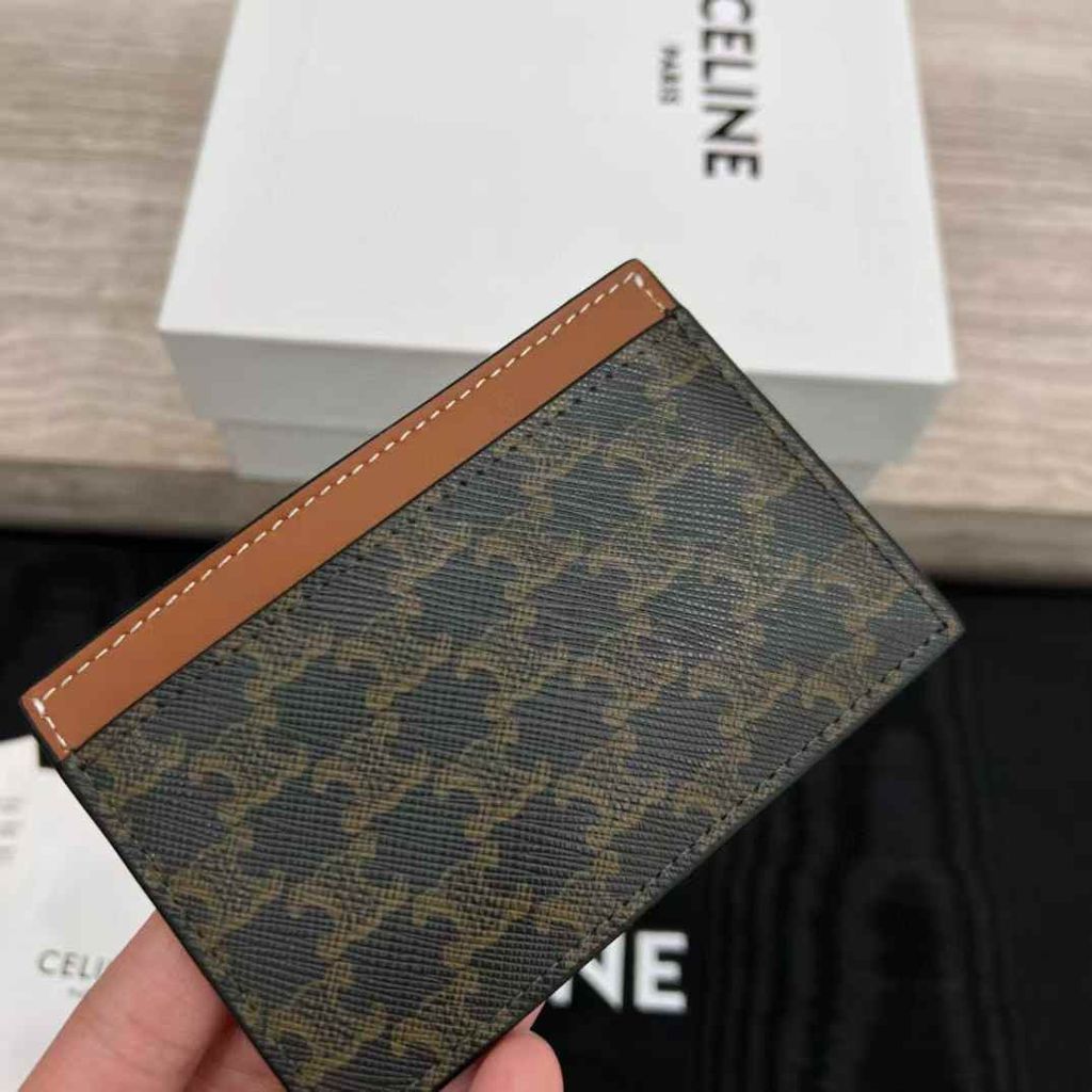 CELINE TRIOMPHE 牛皮革卡包 老花款6