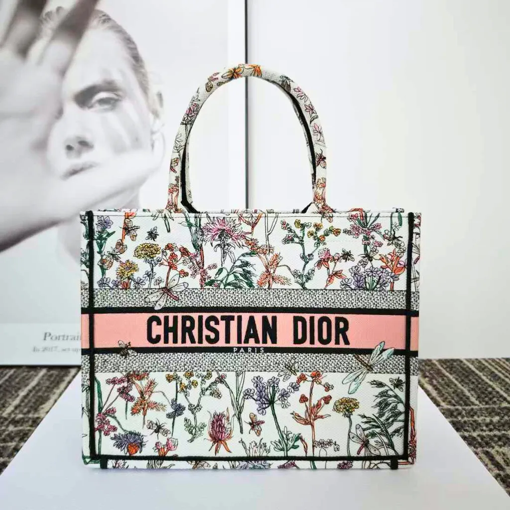 DIOR BOOK TOTE PAPILLON 茹伊蜻蜓蜜蜂印花刺繡托特包 1