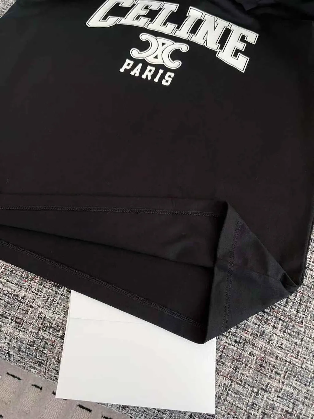 CELINE 粗體大字母凱旋門短袖上衣 黑色 16.53.58 1