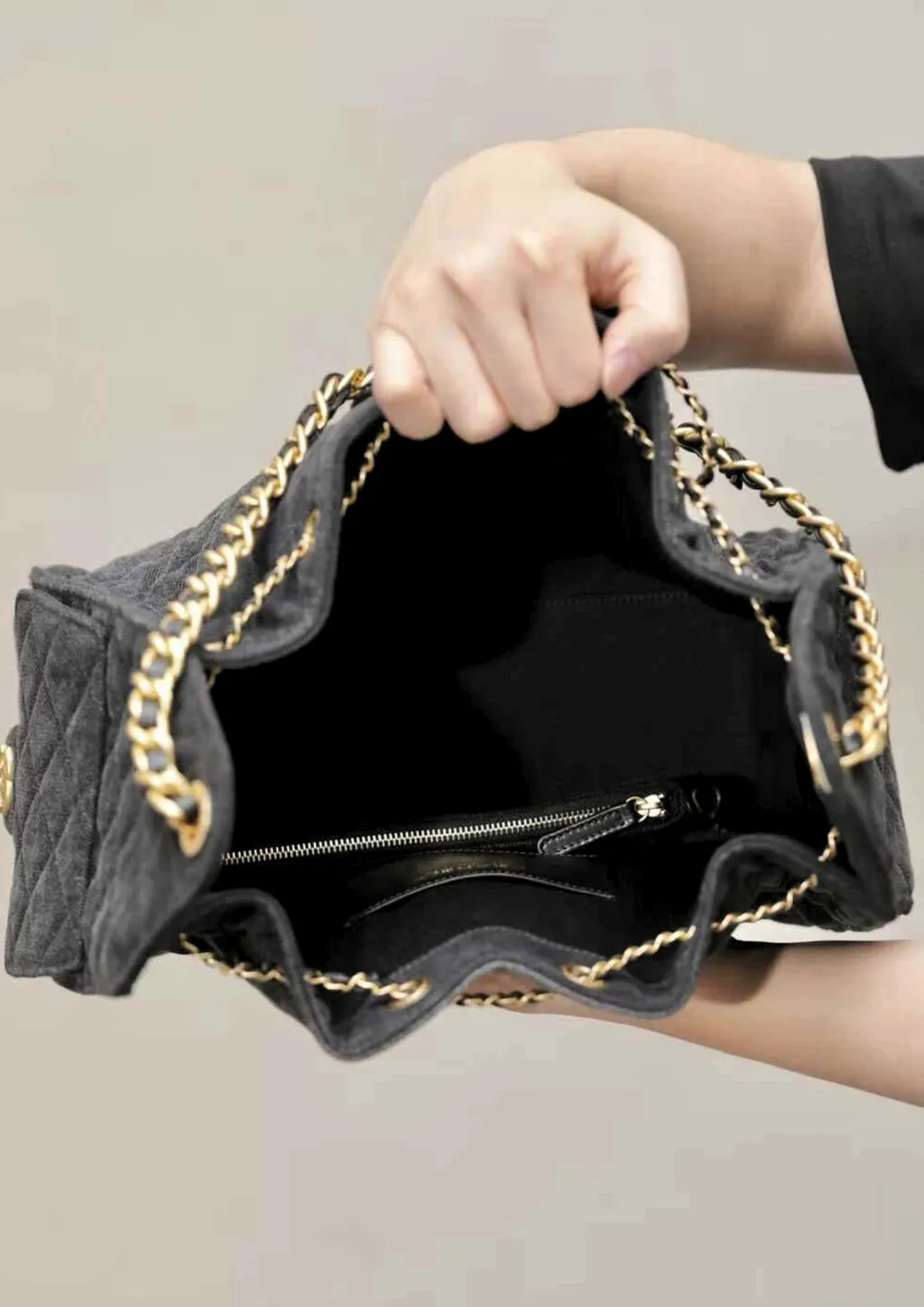 CHANEL 25BAG 單寧牛仔 黑色3