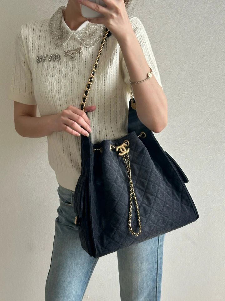 Chanel 25Bag丹宁牛仔抽绳Hobo包大号_6_Fancy U奢品_来自小红书网页版