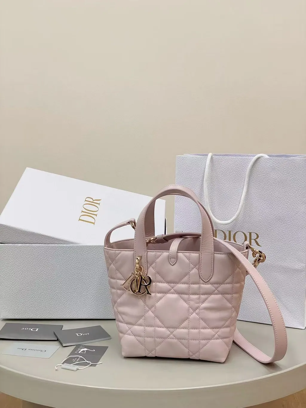 DIOR TOUJOURS 豎版 手提包 淡粉色