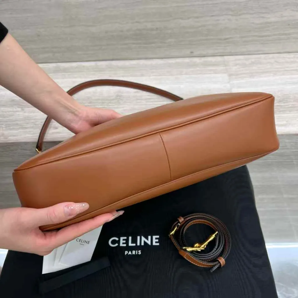 CELINE CAMILLE 16 SOFT 光滑牛皮革手袋 棕色10.05.47