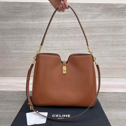 CELINE CAMILLE 16 SOFT 光滑牛皮革手袋 棕色10.05.45