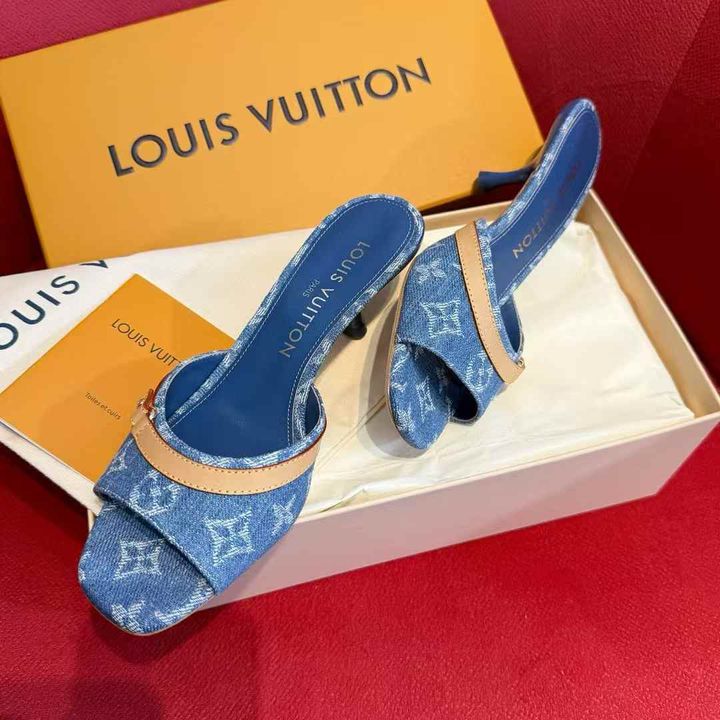 LV DENIM 牛仔低跟拖鞋 16.22.47