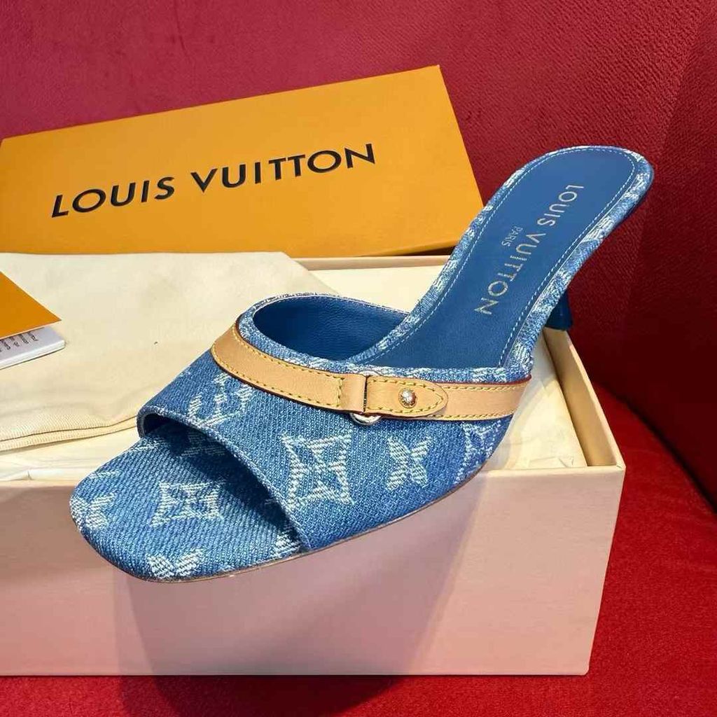 LV DENIM 牛仔低跟拖鞋 16.22.48