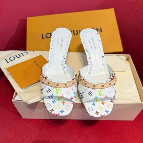 LV x TM 限定村上隆低跟拖鞋 17.24.28