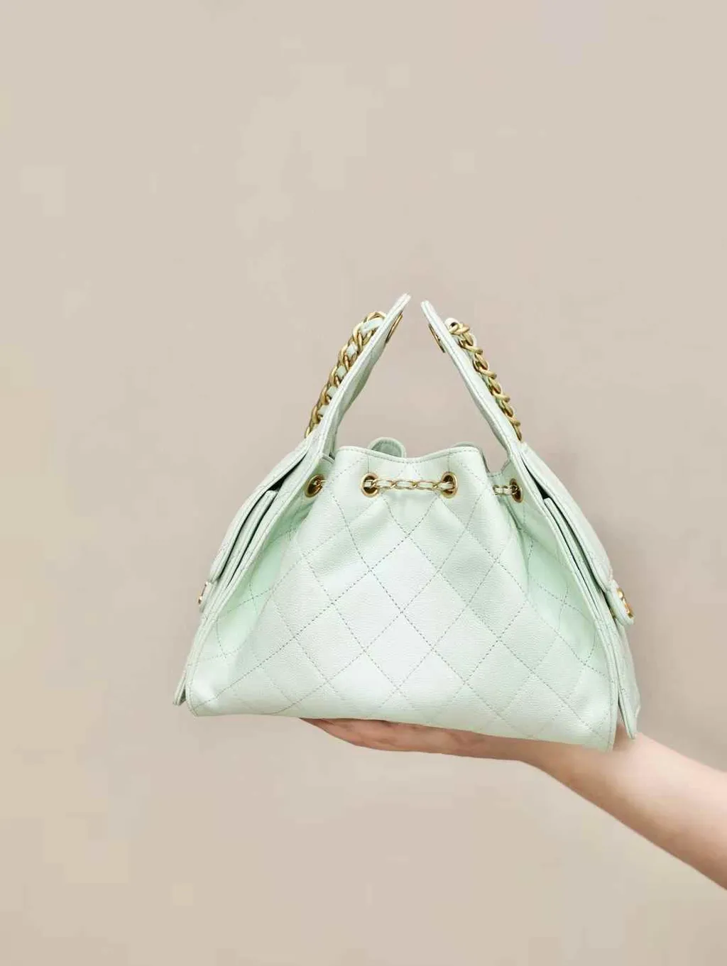 CHANEL 25BAG 牛皮魚子醬 薄荷綠色 17.40.24 1