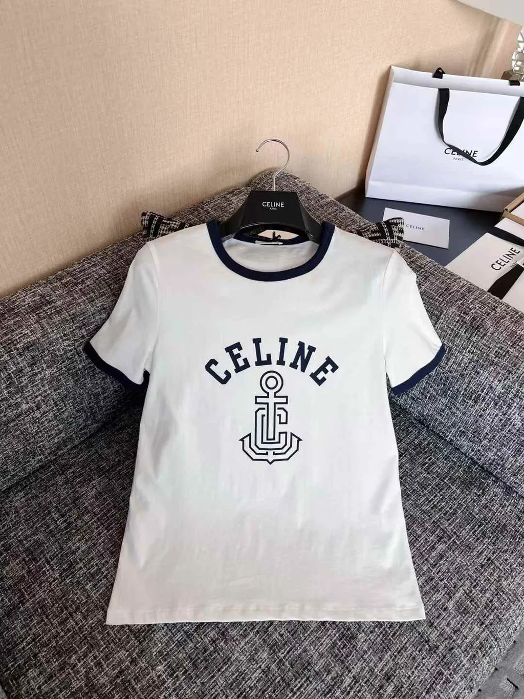 CELINE 船錨70年代風格短袖上衣 兩色 12.15.55