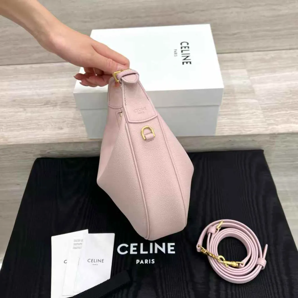 CELINE TEEN LULU 粒面牛皮革手袋 淡粉色 12.38.36