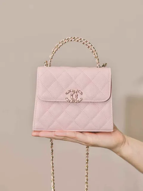 CHANEL 25S KELLY 豎版款 荔枝紋牛皮粉色 13.53.35