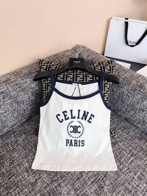 CELINE 麥穗標誌拼色細肩背心 三色16.45.08 1