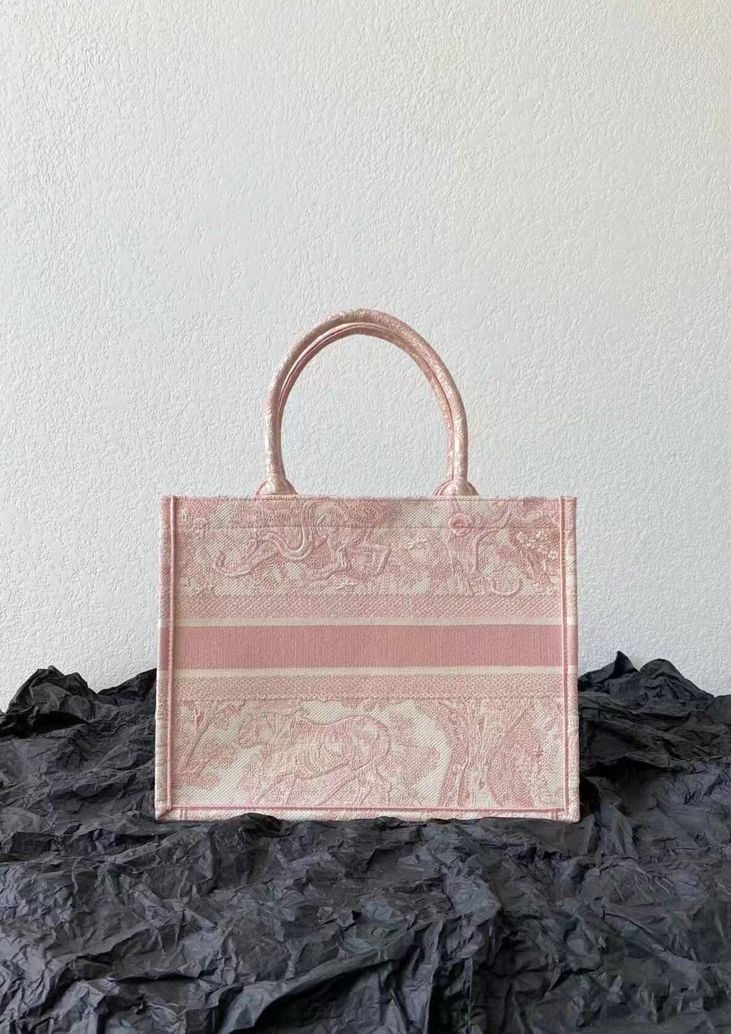 DIOR BOOK TOTE SAUVAGE 老虎印花刺繡托特包 粉紅色 2