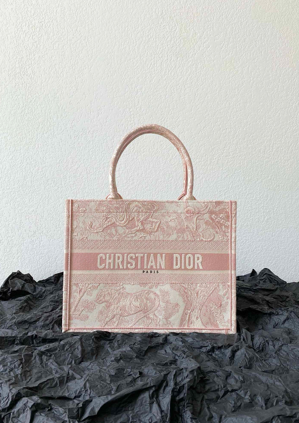 DIOR BOOK TOTE SAUVAGE 老虎印花刺繡托特包 粉紅色 1
