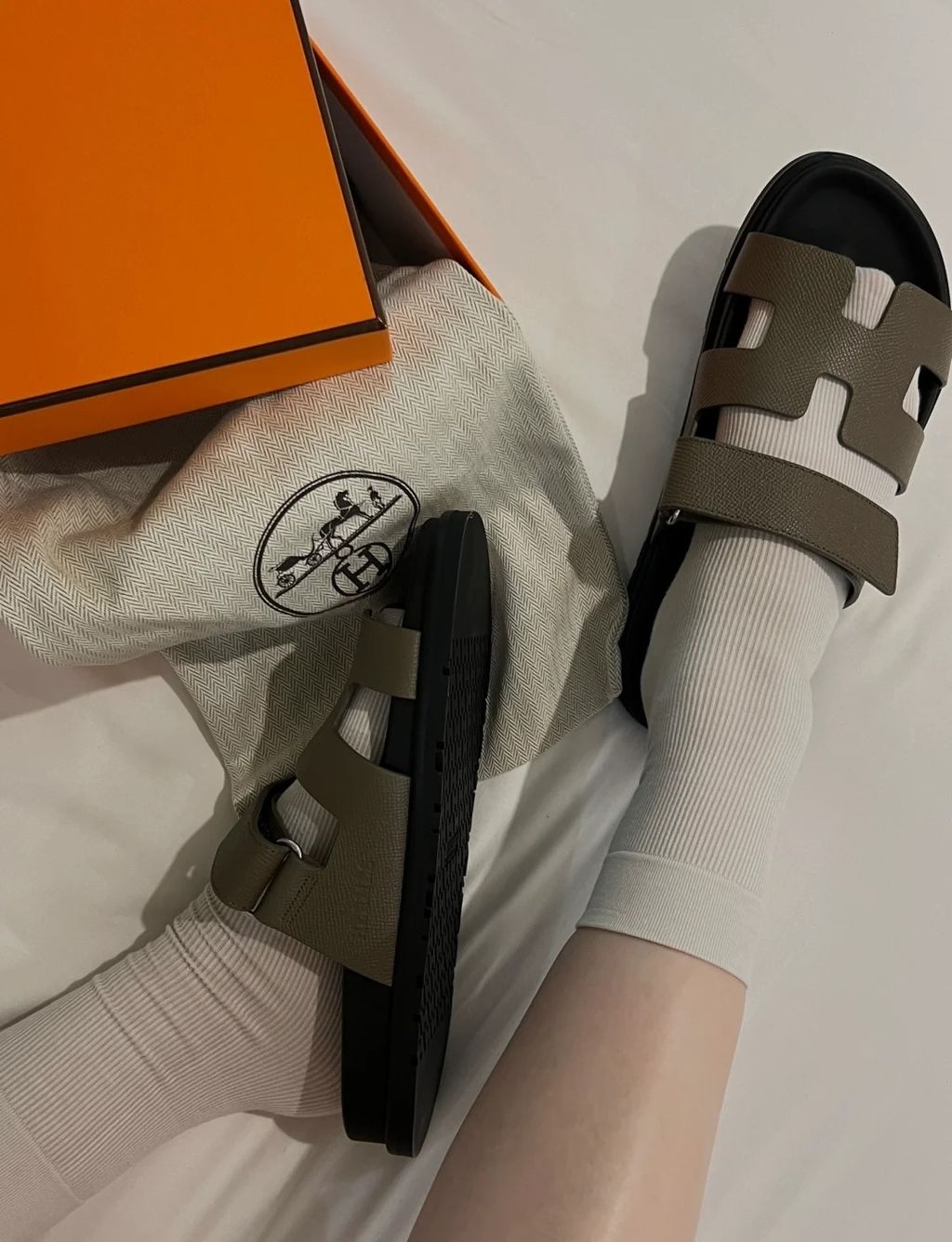 Hermes 大象灰二舅拖