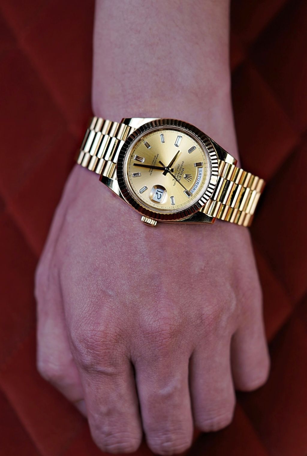 ROLEX DAY-DATE 香檳金鑽面4