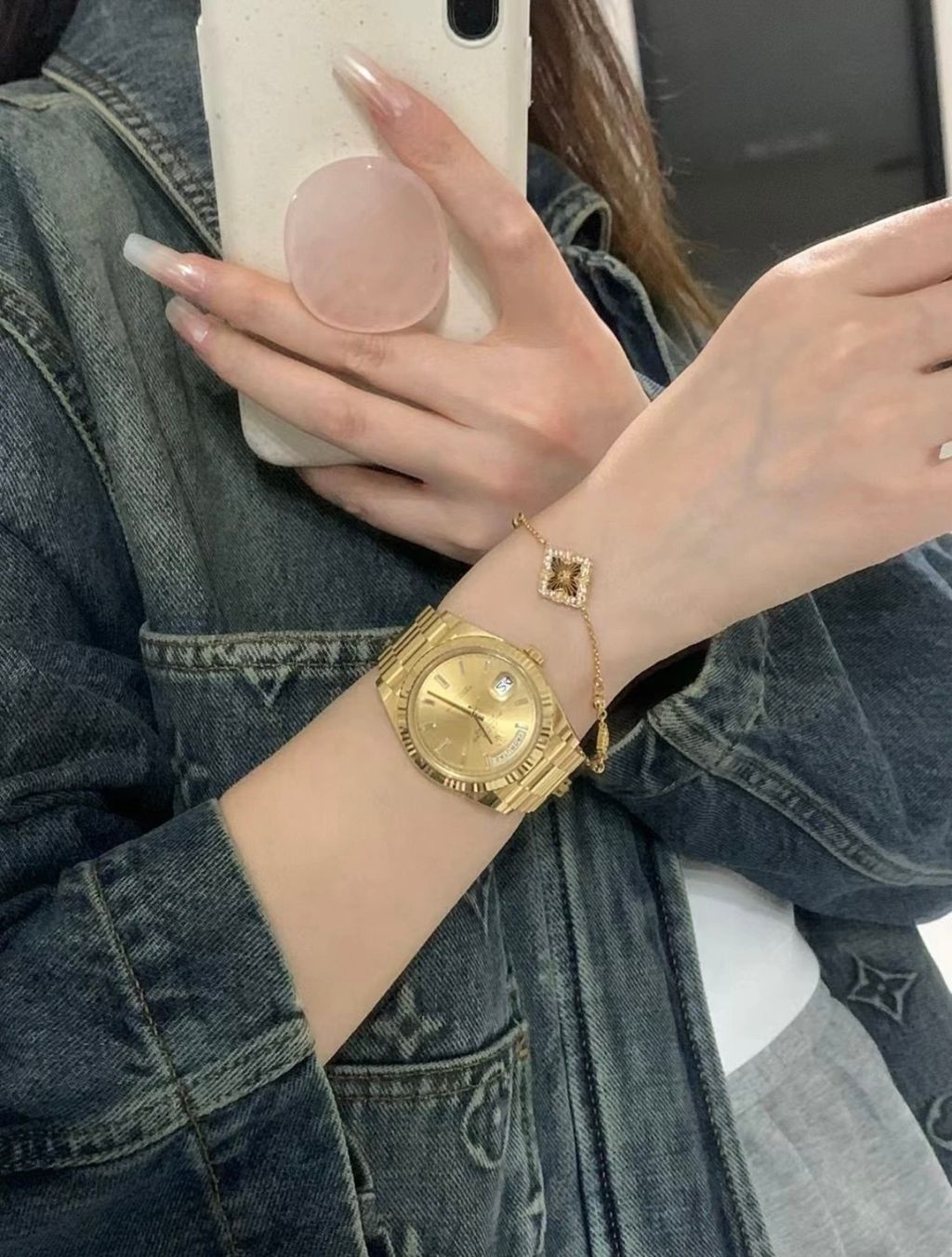 ROLEX DAY-DATE 香檳金鑽面10