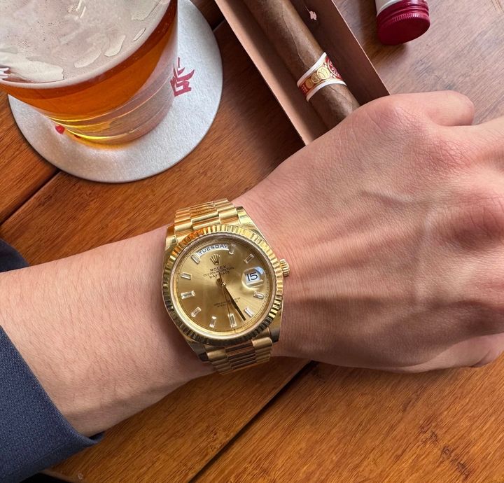 ROLEX DAY-DATE 香檳金鑽面6