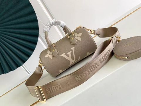LV PAPILLON BB 二合一圓筒包 大象灰 M460314