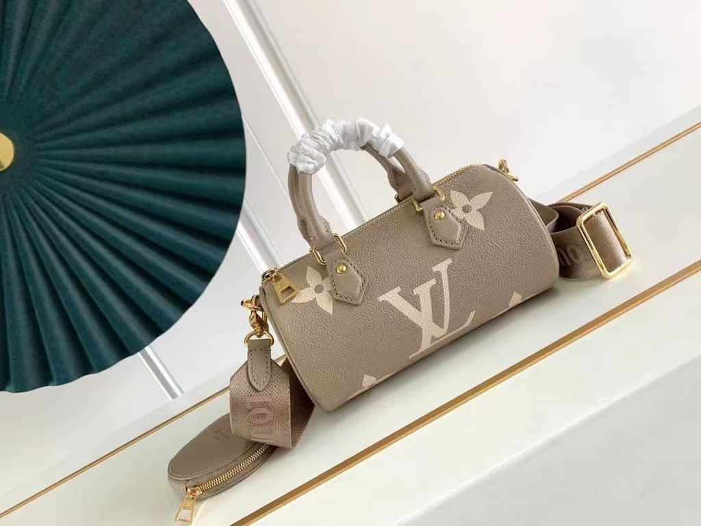 LV PAPILLON BB 二合一圓筒包 大象灰 M460318