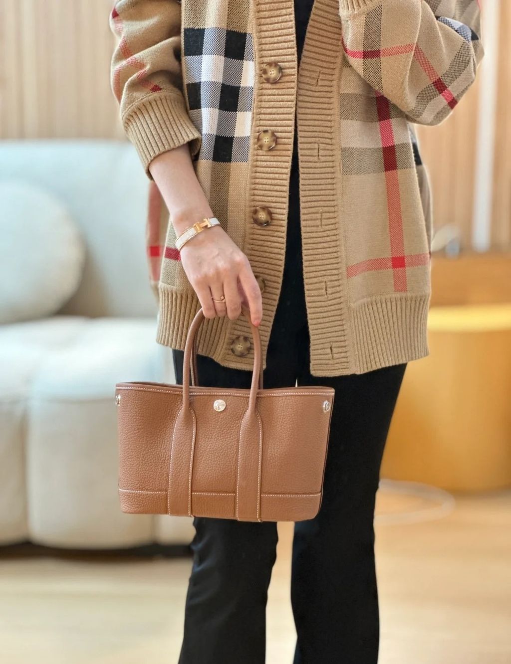 HERMES GARDEN PARTY NEGONDA皮 37金棕色 花園包 1