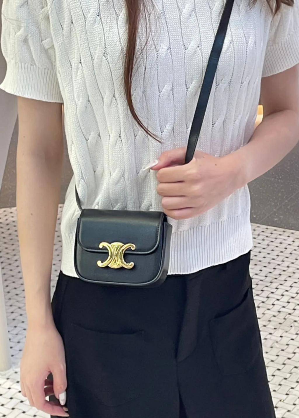 CELINE CLAUDE 光滑牛皮革手袋 MINI7