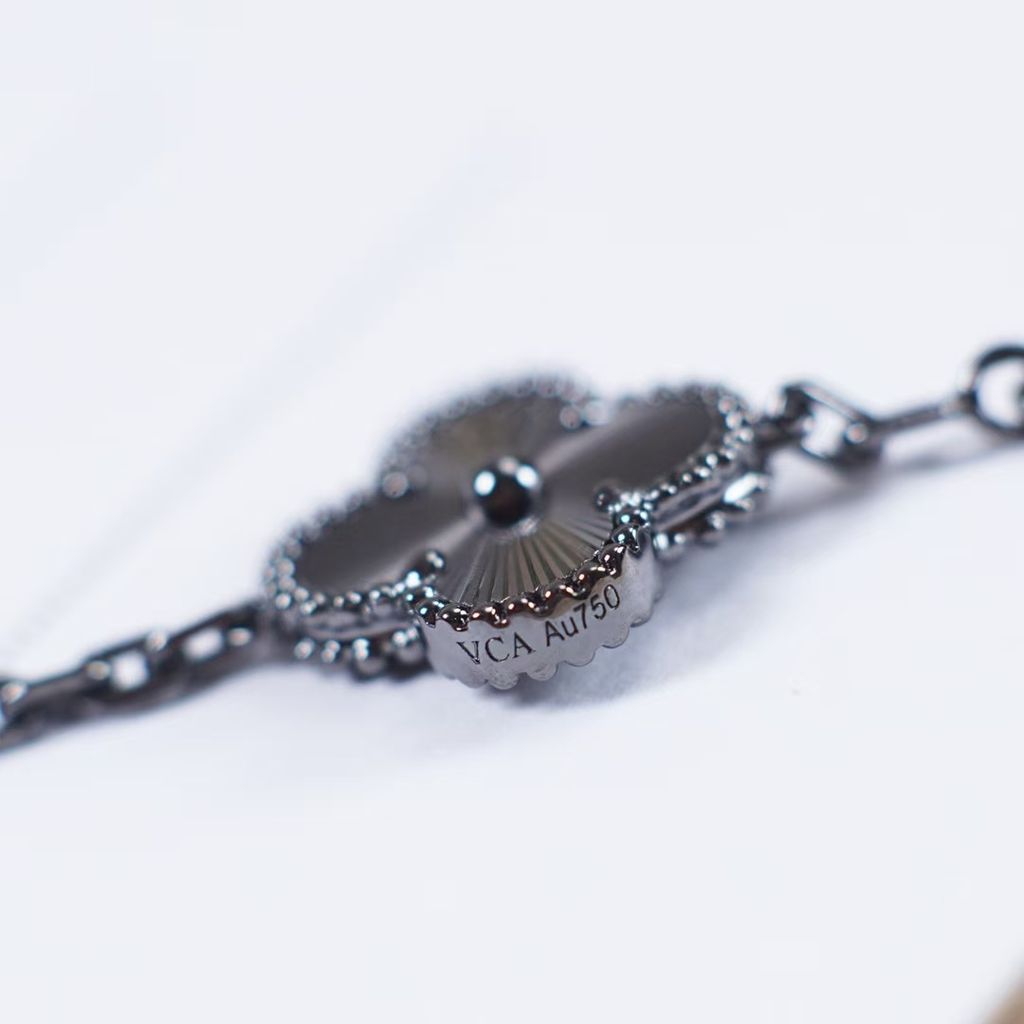 VCA VINTAGE ALHAMBRA 5枚四葉幸運圖騰手鍊 黑武士6.pic