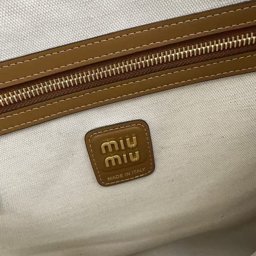 MIU MIU IVY 燈芯絨托特包 棕色14