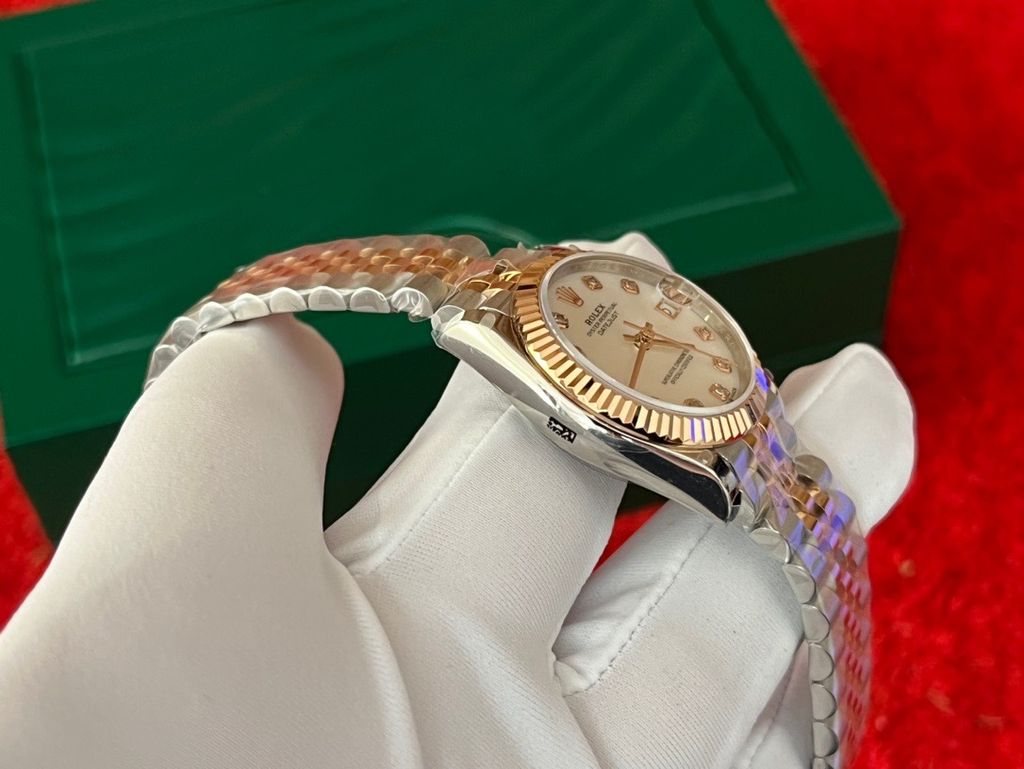 ROLEX DATEJUST 玫瑰間金鑲鑽白貝母盤 日誌型系列腕錶7