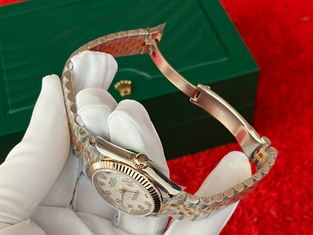 ROLEX DATEJUST 玫瑰間金鑲鑽白貝母盤 日誌型系列腕錶6