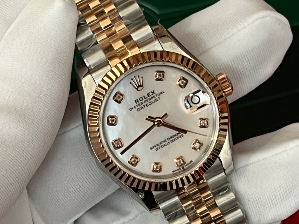 ROLEX DATEJUST 玫瑰間金鑲鑽白貝母盤 日誌型系列腕錶8