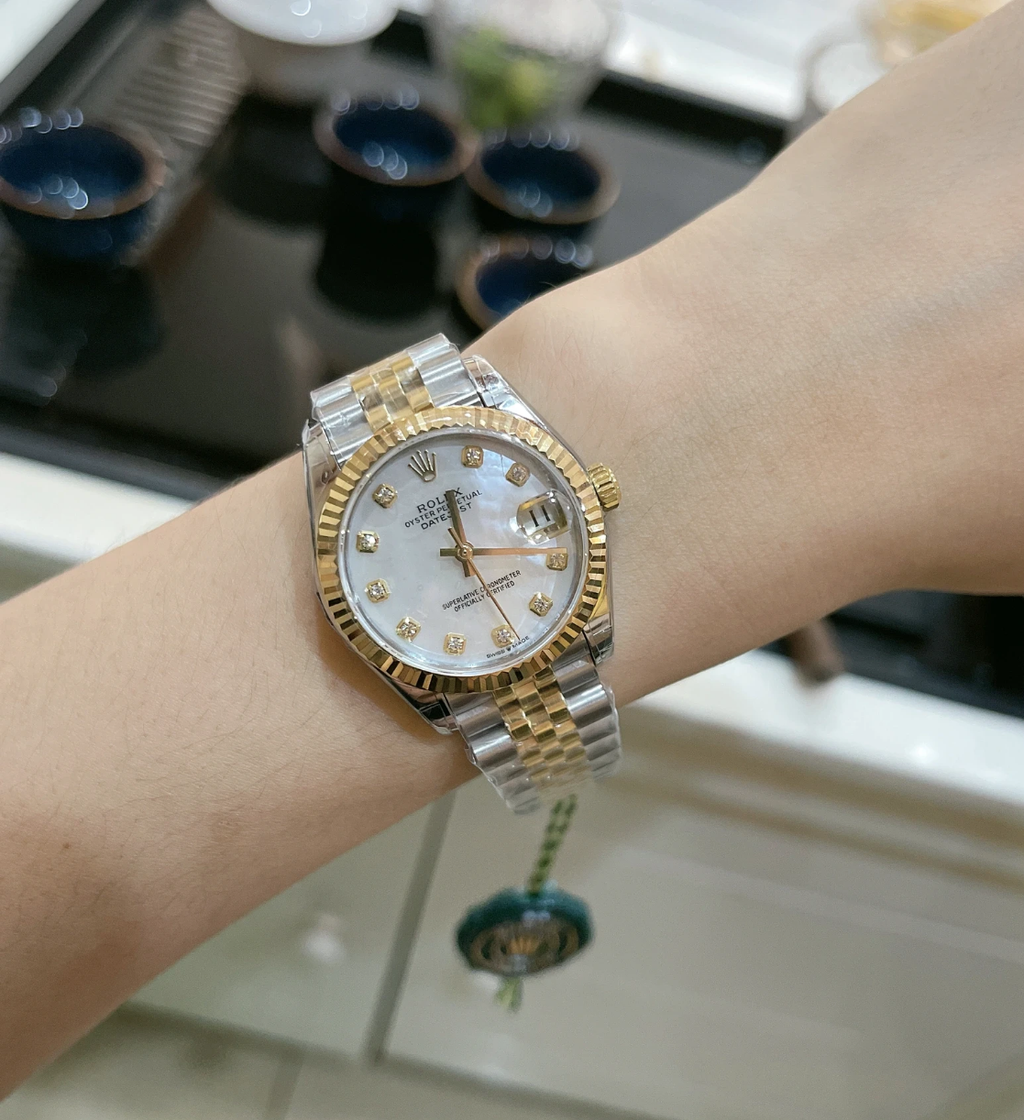 ROLEX DATEJUST 玫瑰間金鑲鑽白貝母盤 日誌型系列腕錶5