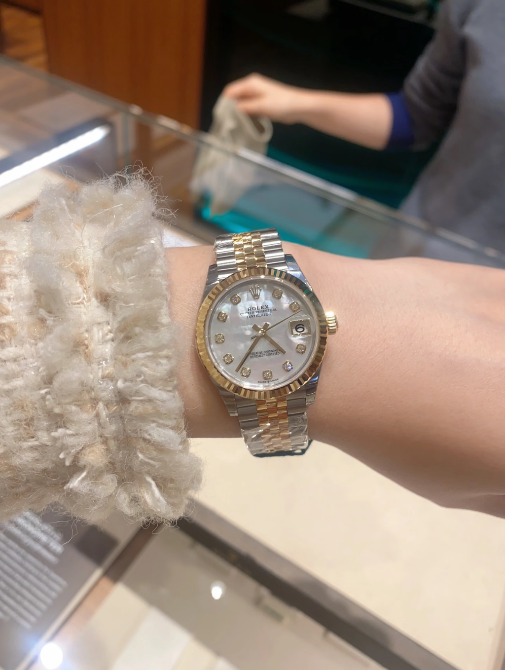 ROLEX DATEJUST 玫瑰間金鑲鑽白貝母盤 日誌型系列腕錶2