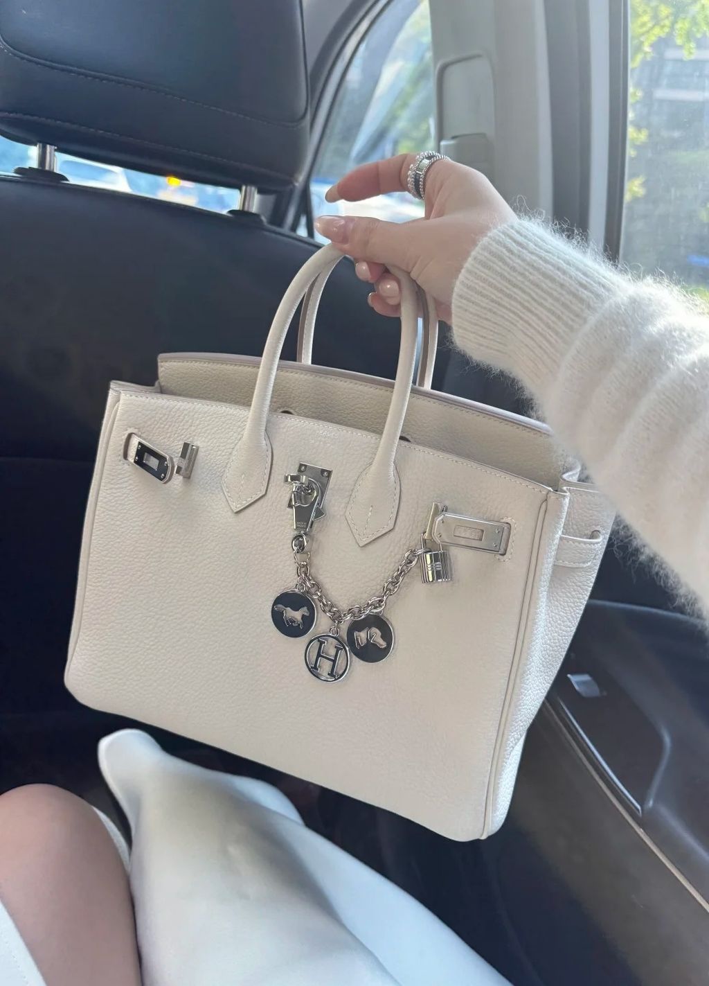 HERMES BIRKIN 10奶昔白 銀扣 3