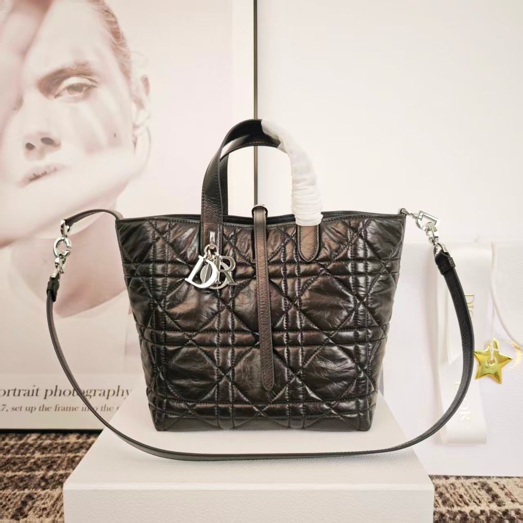 DIOR TOUJOURS 油臘皮直式托特包 黑色8.pic