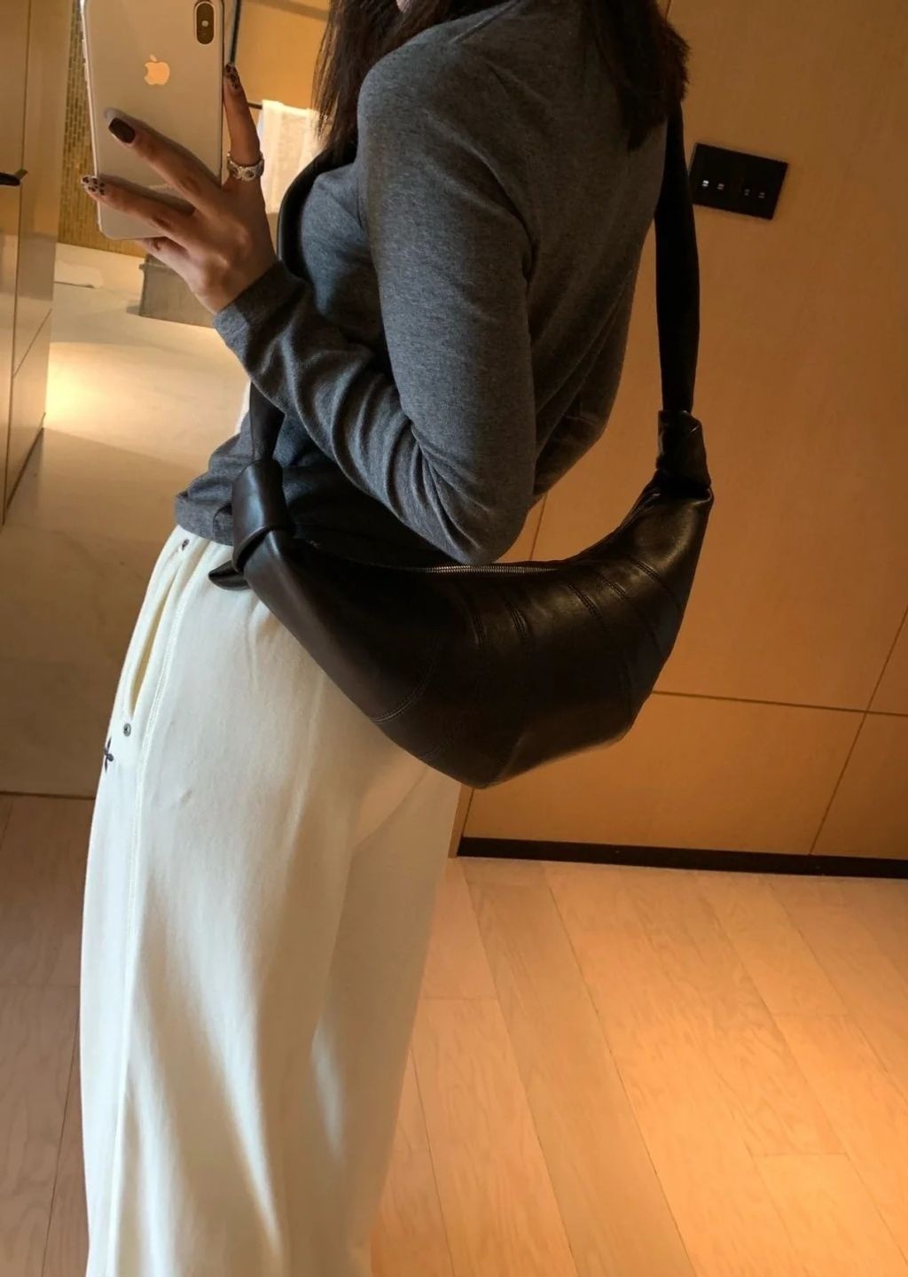 LEMAIRE CROISSANT 牛角包 羊皮黑色9