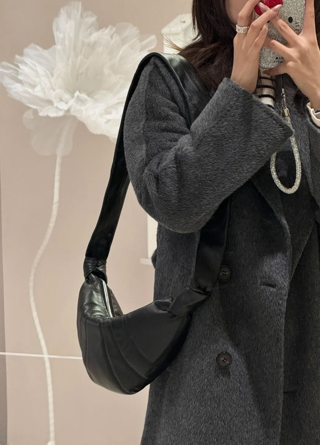 LEMAIRE CROISSANT 牛角包 羊皮黑色5