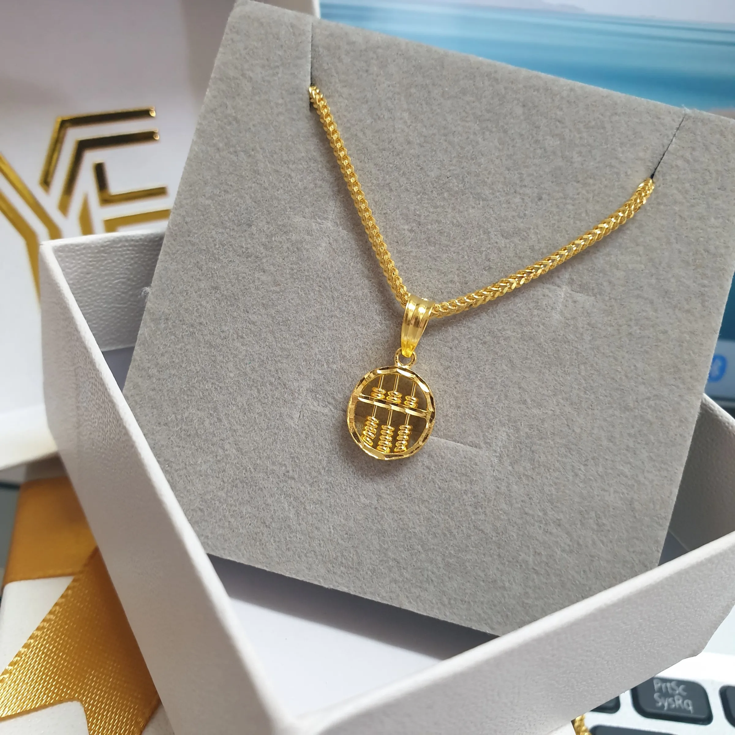 Round Abacus Pendant