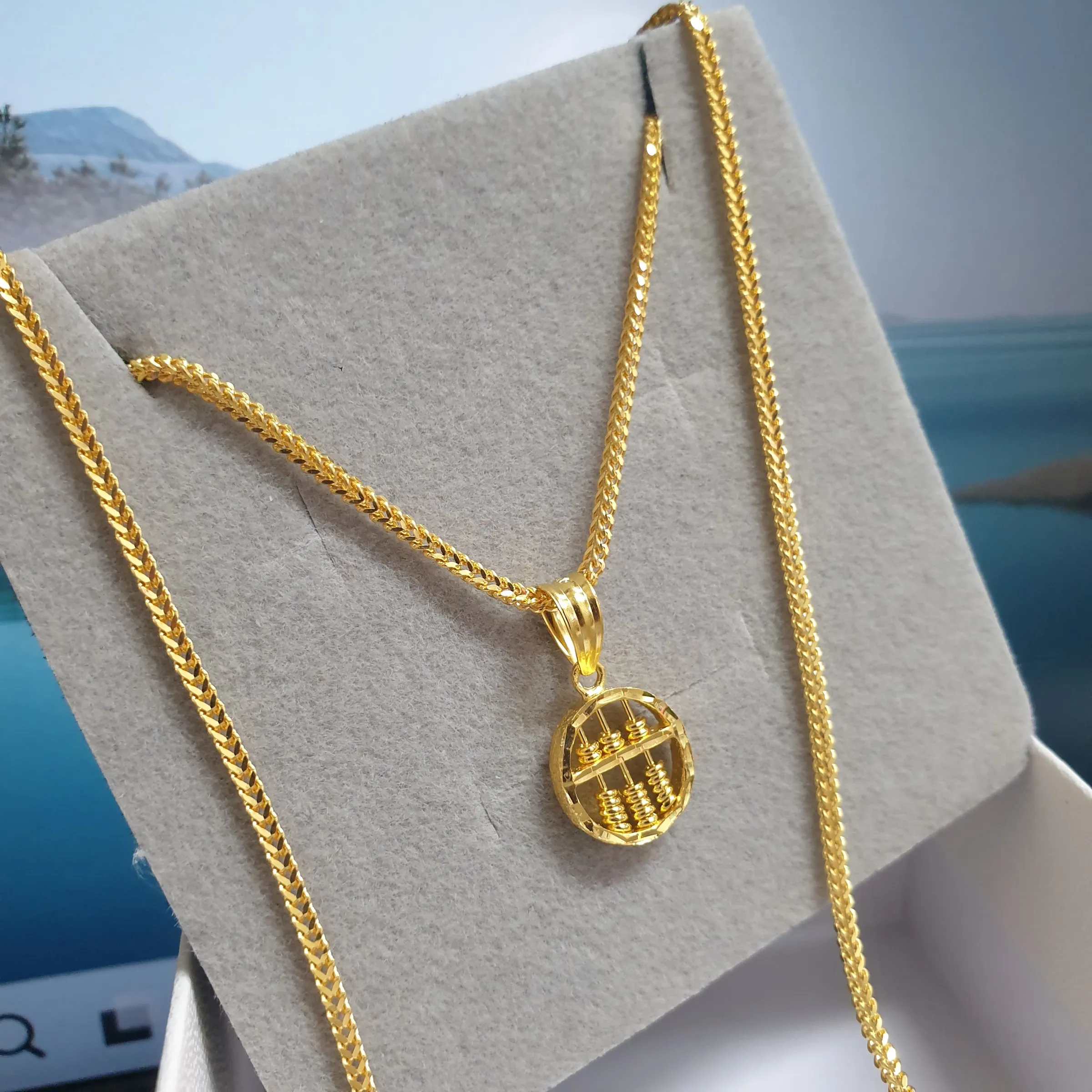 Round Abacus Pendant