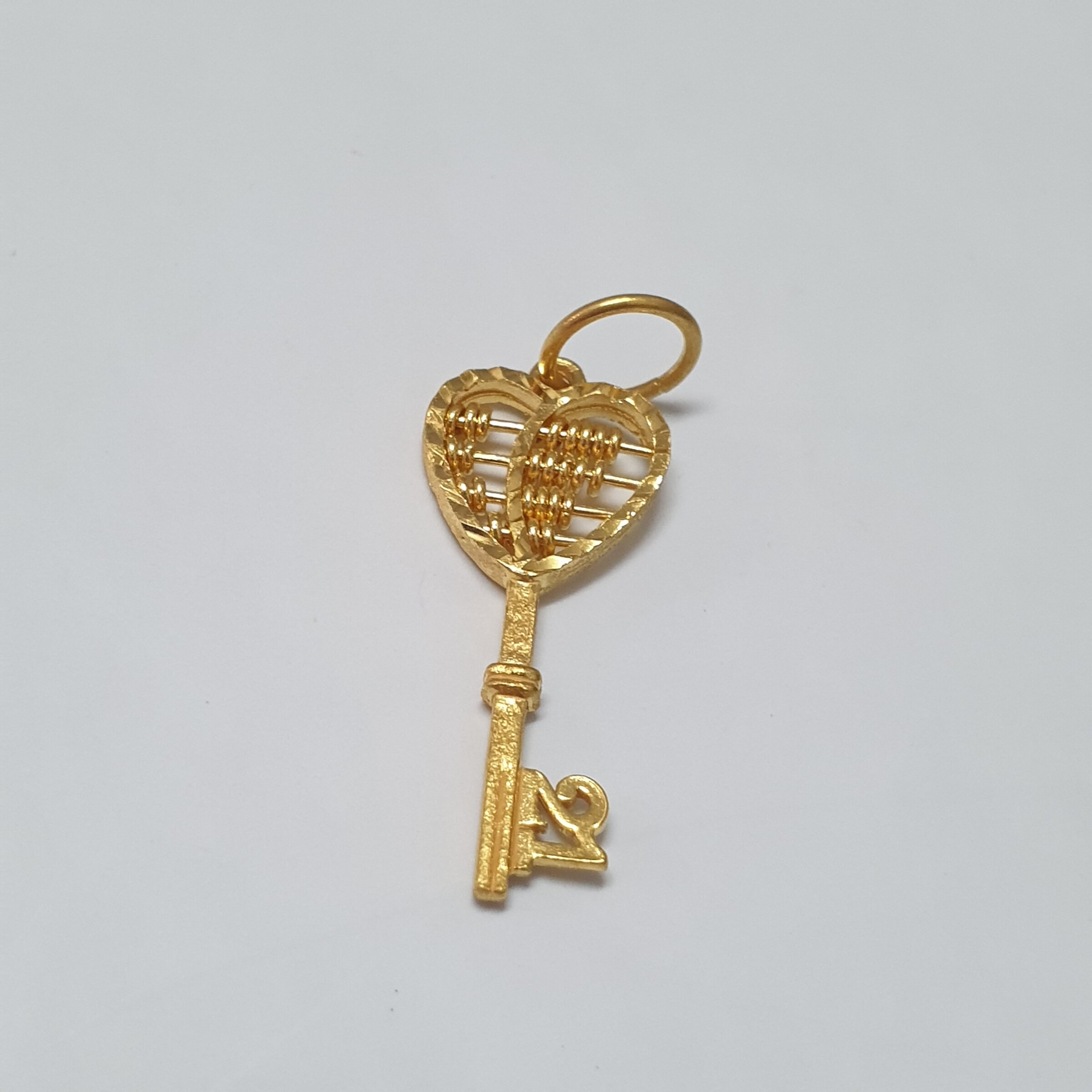 Heart Abacus Key Pendant