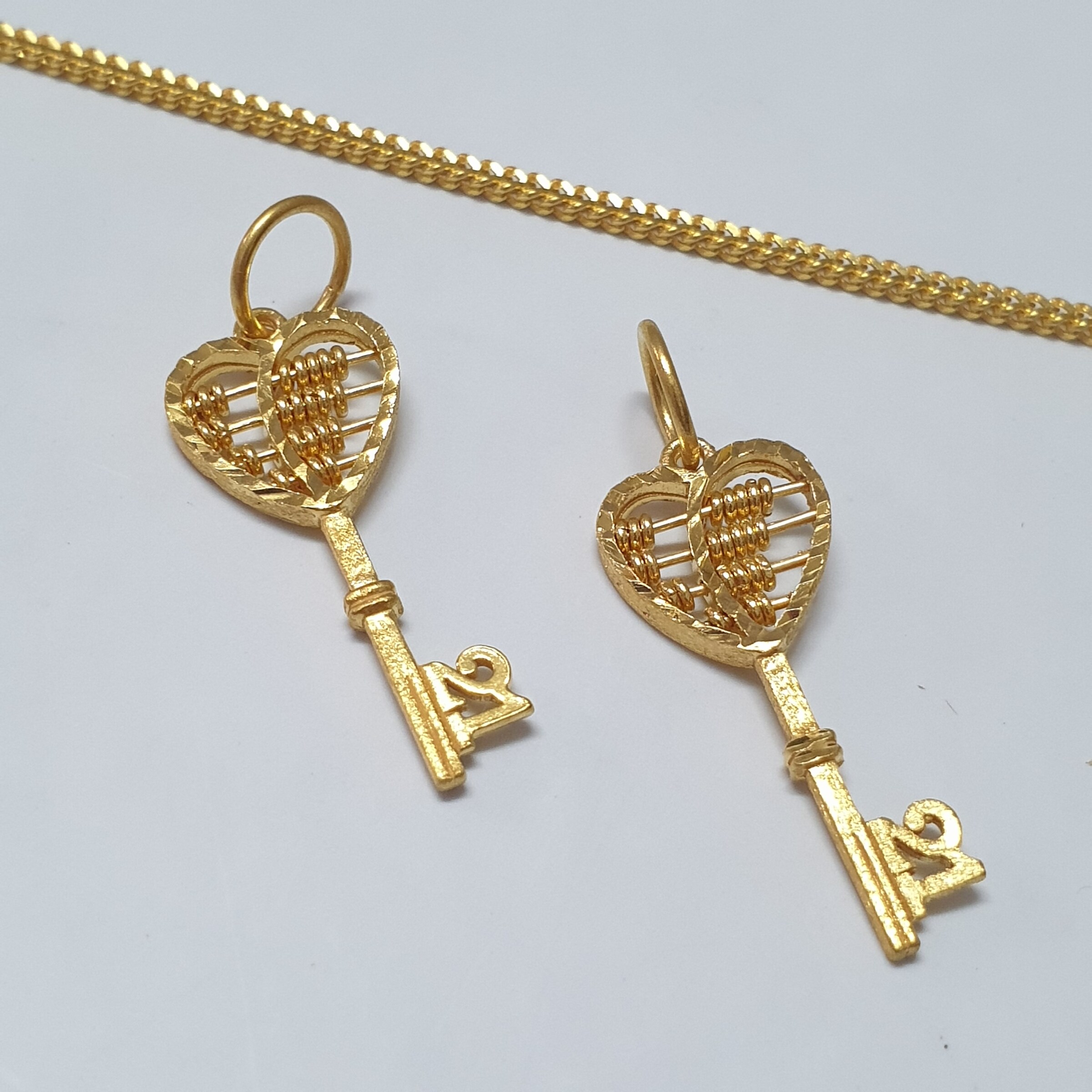 Heart Abacus Key Pendant