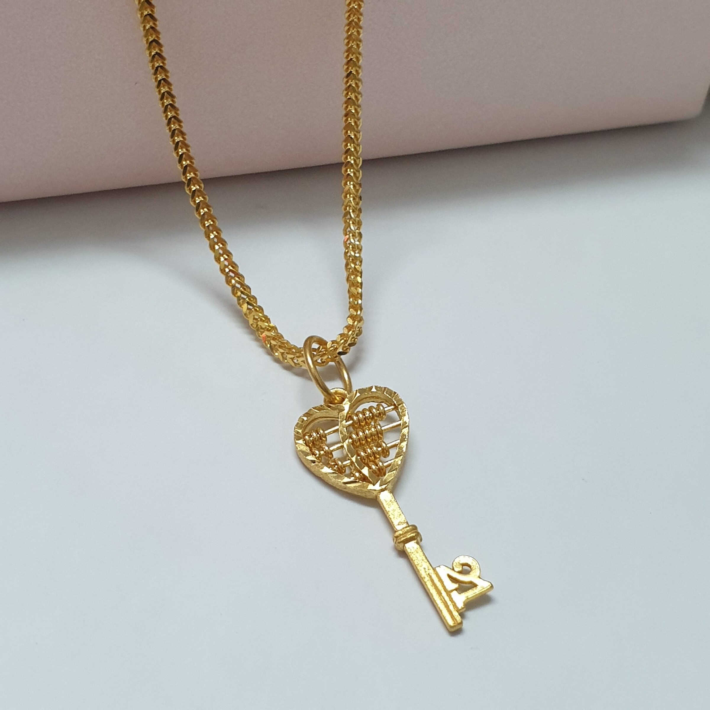 Heart Abacus Key Pendant