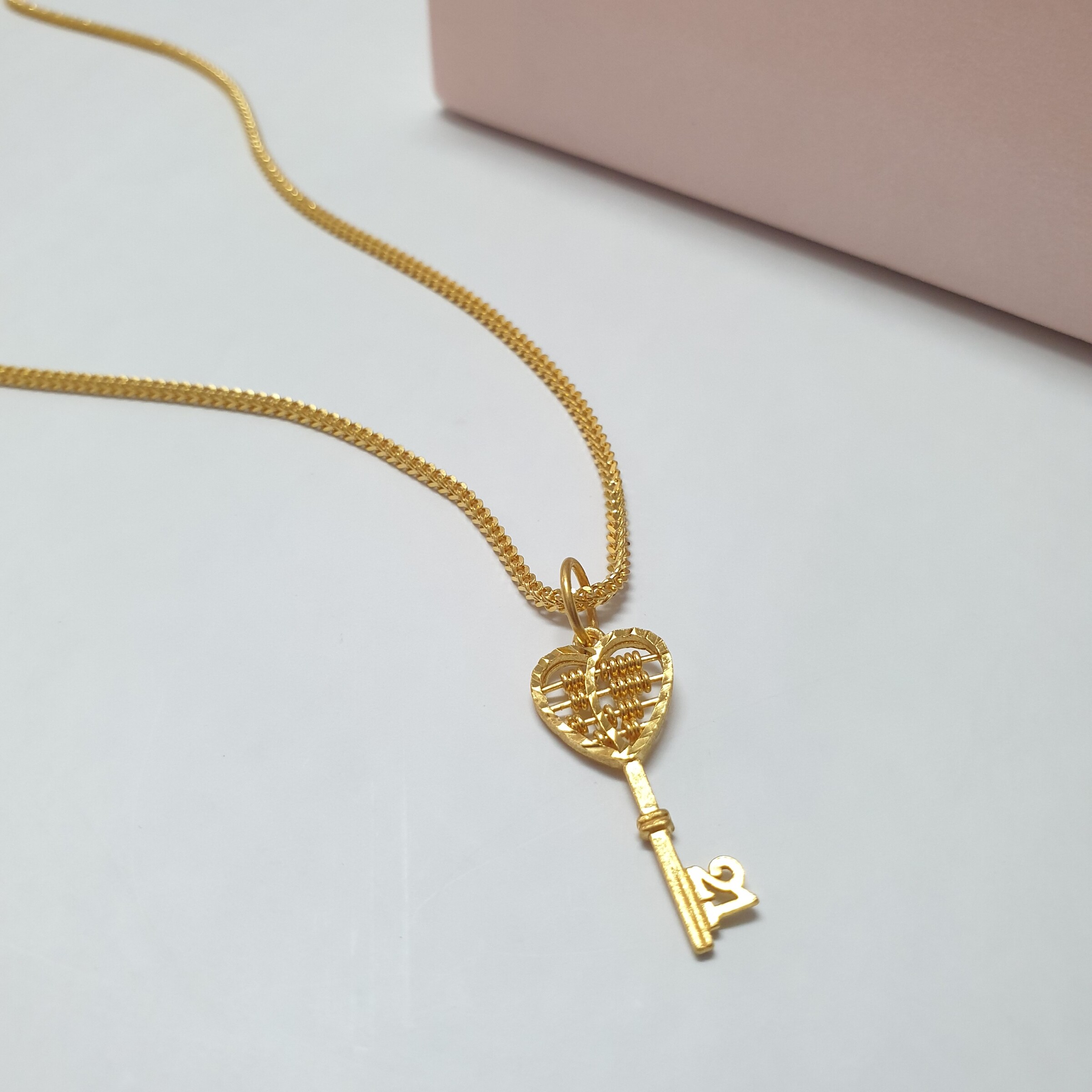 Heart Abacus Key Pendant