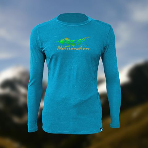 【Raw Light】男 遠山 輕量溫控長袖羊毛石墨烯圓領衫(土耳其藍)