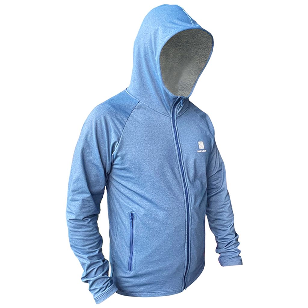 花紗連帽刷毛外套(天空藍)