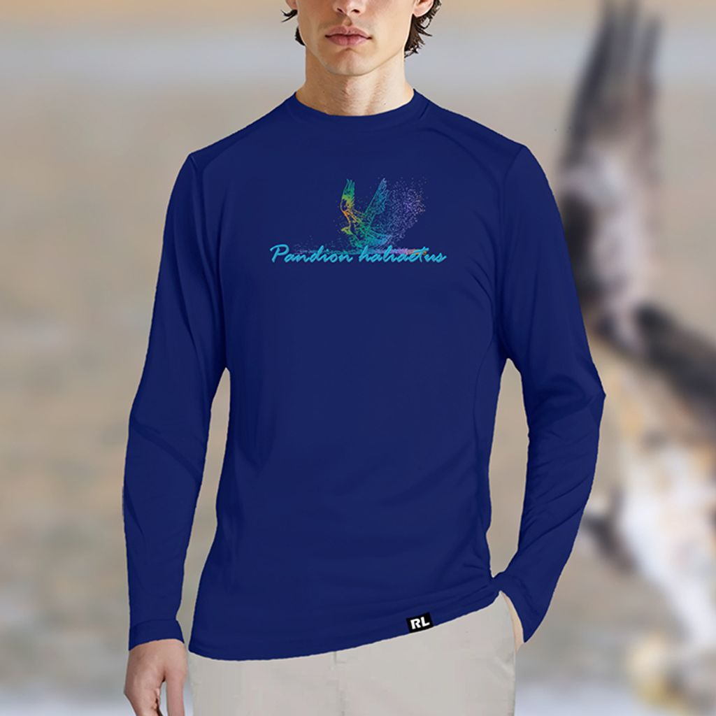 【Raw Light】男 漁獵 輕柔溫控長袖石墨烯圓領衫(藏青)