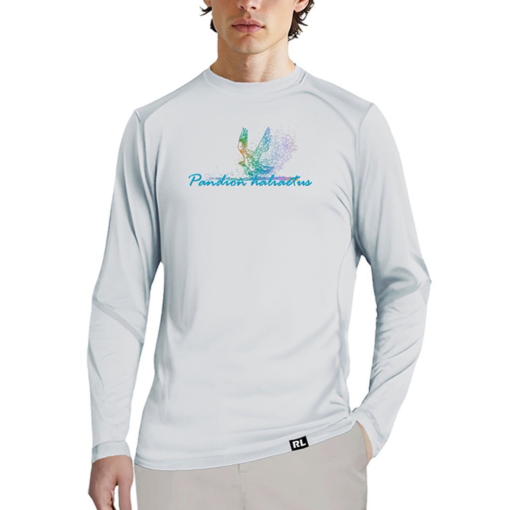 男 漁獵 輕柔溫控長袖石墨烯圓領衫(灰白)