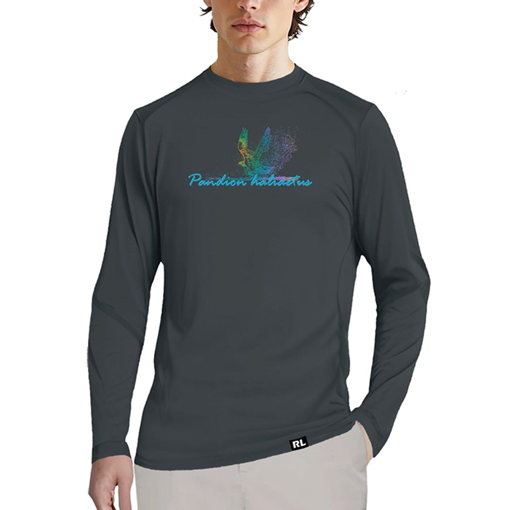 男 漁獵 輕柔溫控長袖石墨烯圓領衫(曜石灰)